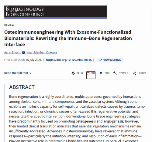 Osteoimmune engineering With Exosome-Functionalized Biomaterials: Rewriting the Immune-Bone Regeneration Interface